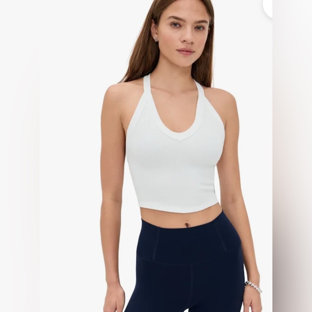 Free People Movement White Halter Crop Top